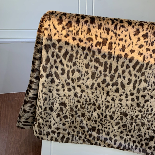 Leopard Jacquard Plaids Faux Fur Throws Home Decoration Fake Fur Blankets