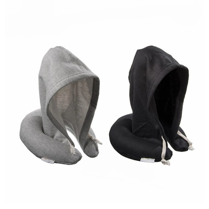 Comfortable U Shape Memory Foam Airplane Travel Hoodie Neck Pillow